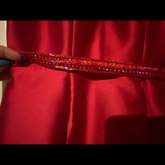 Gorgeous new one of a kind red satin dress.  This dress is red carpet ready! - Picture 3 of 6